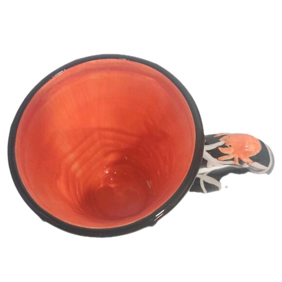 Lillian Vernon Spider Web Halloween Mugs 12 Oz Black And Orange Witch Potion - Picture 7 of 12